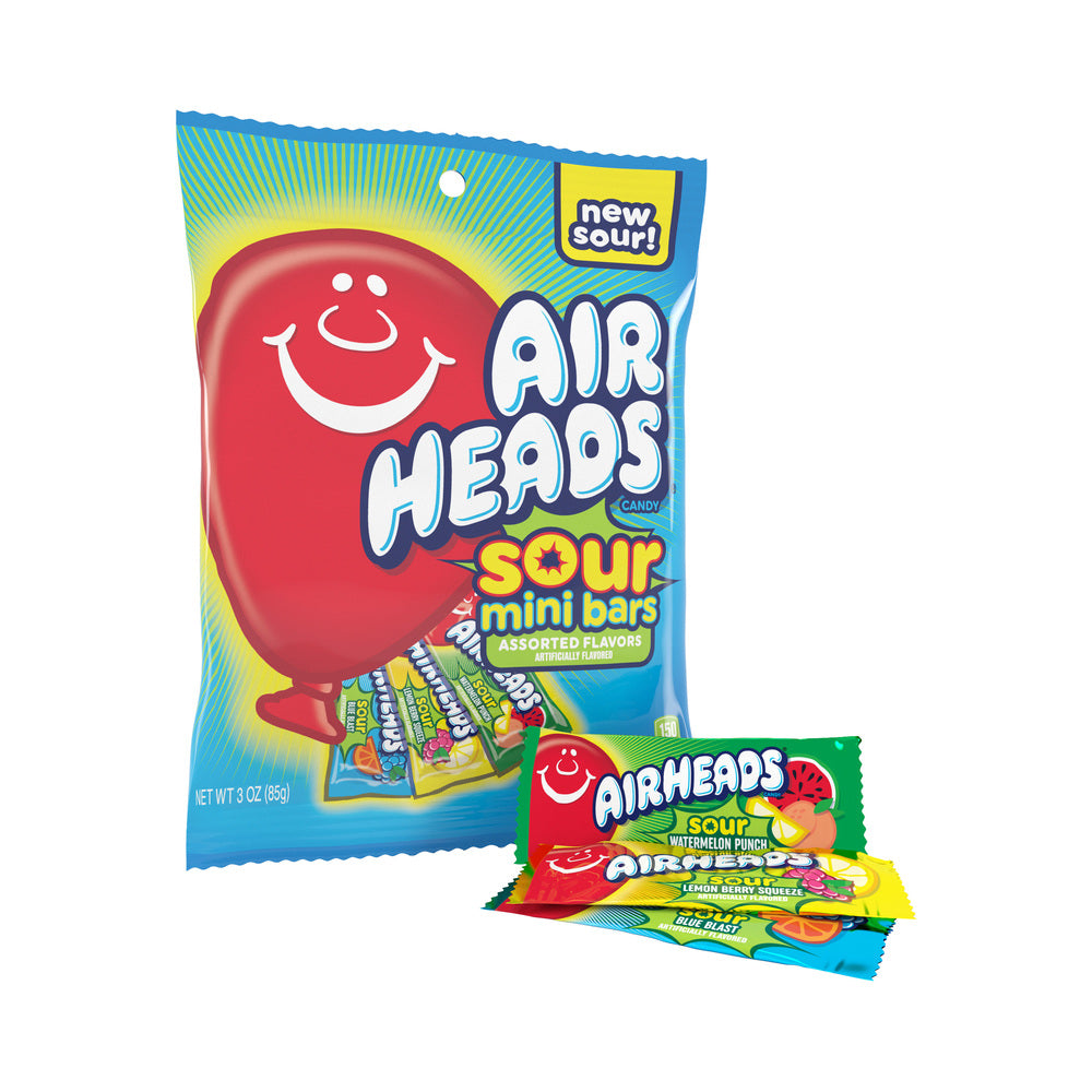 Airheads Mini Sours Assorted Peg Bag 3oz (85g)