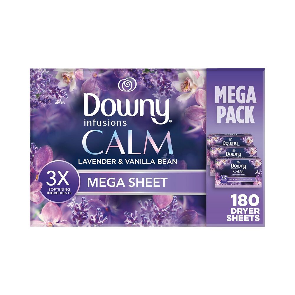 Downy Infusions Calm (Lavender & Vanilla Bean) Dryer Sheets 180's