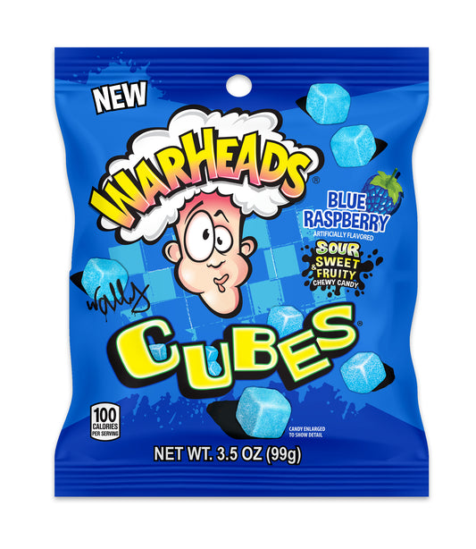 Warheads Cubes Blue Raspberry 3.5oz (99g)