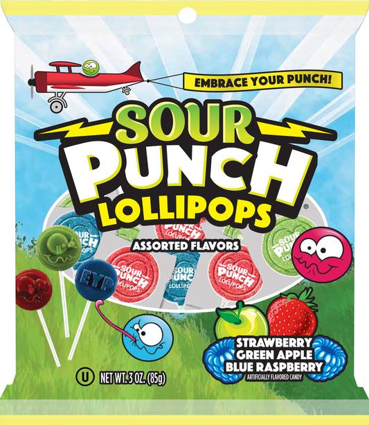 Sour Punch Pops Peg Bag 3oz (85g)