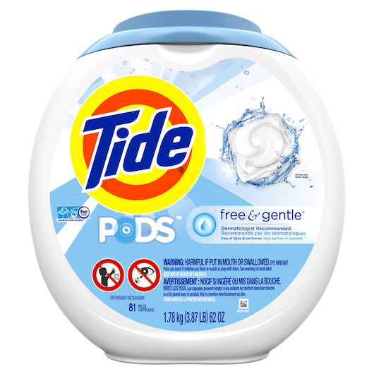 Tide Liquid Pods Free & Gentle 62oz (1.93kg)