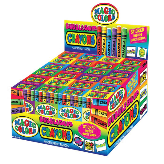 Magic Color Bubble Gum Crayons .96oz (27.2g)