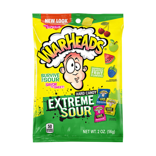 Warheads Extreme Sour Hard Candy Peg Bag 2oz (56g)