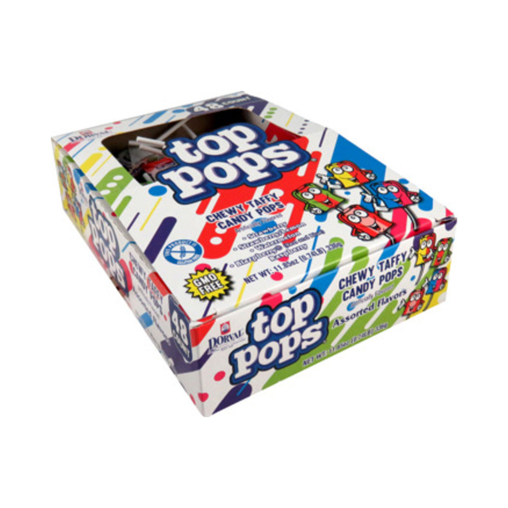 Top Pops Chewy Candy Blazpberry (Red/Blue Raspberry) .35oz (10g)