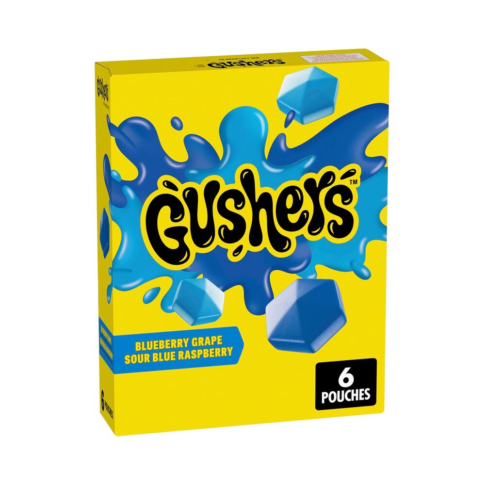 Gushers Blueberry Grape & Sour Blue Raspberry 6's 4.8oz (136g)