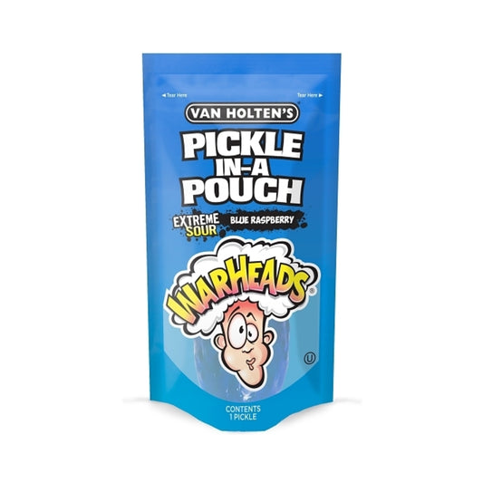 Van Holten Warheads Blue Raspberry Jumbo Pickle in a Pouch