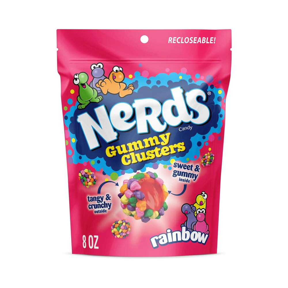 Nestle Nerds Clusters Gummy Rainbow Resealable Bag 8oz (226g)