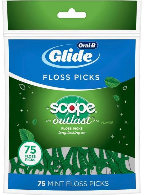 Oral-B Glide Complete Floss Picks Long Lasting Mint 75ct