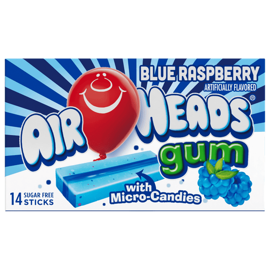 Airheads Gum Blue Raspberry 1.185oz (34g) - Candybase