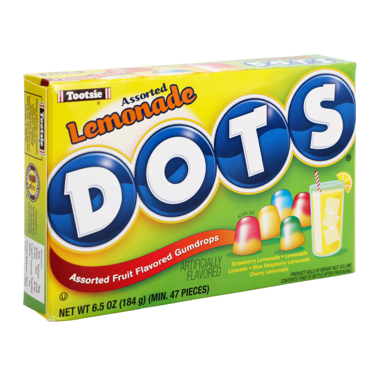 Tootsie Dots Asstd Lemonade Gumdrops Theater Box 6.5oz (184g)