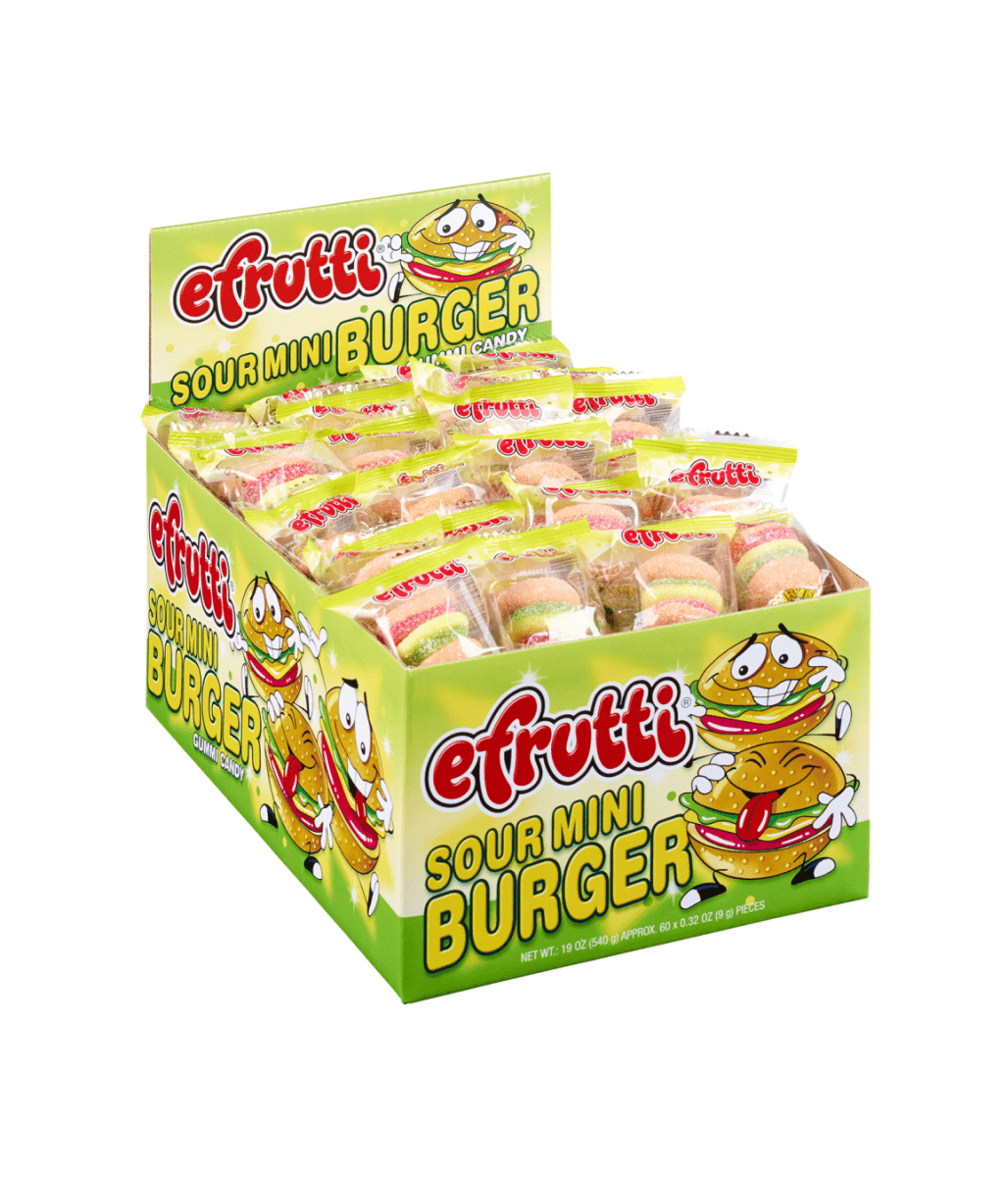 efrutti Individually Wrapped Gummi Mini Sour Burger 0.32oz (9g) - Candybase