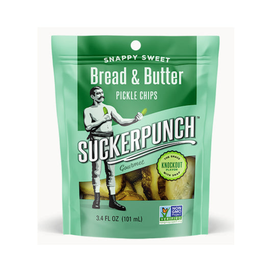 Suckerpunch Gourmet Bread And Butter Pickle Chip Single Serve Pouch 3.4oz (101ml)