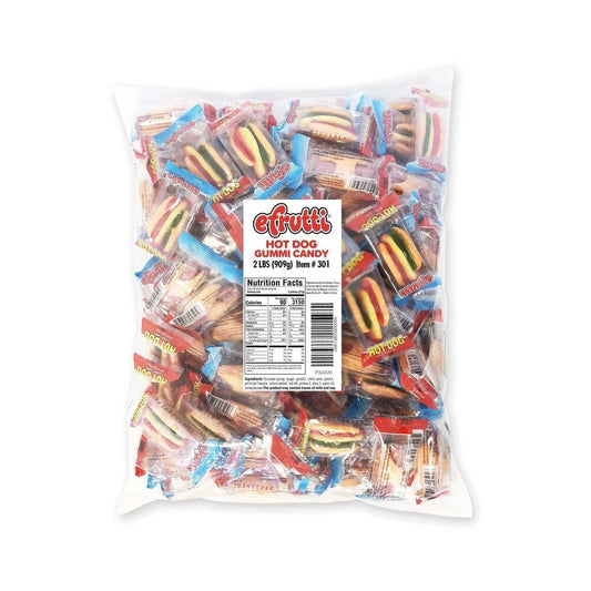 eFrutti Gummi Mini Hot Dogs Individual Wrap Bulk 2lb (909g)