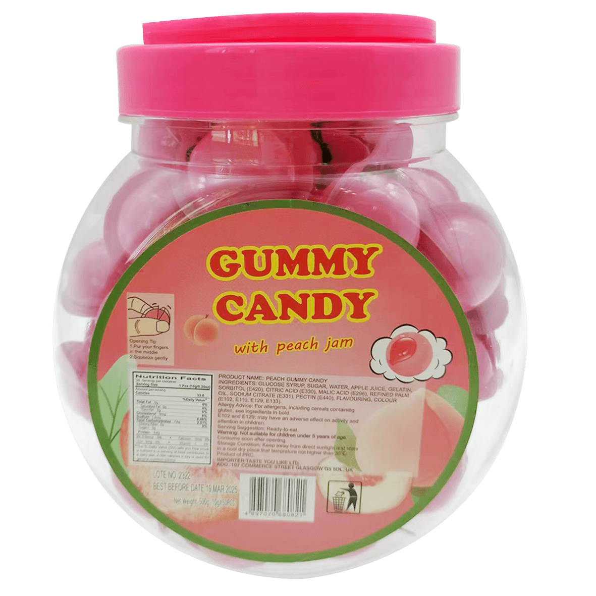 Gummy Candy Peach Jam 500g - Candybase