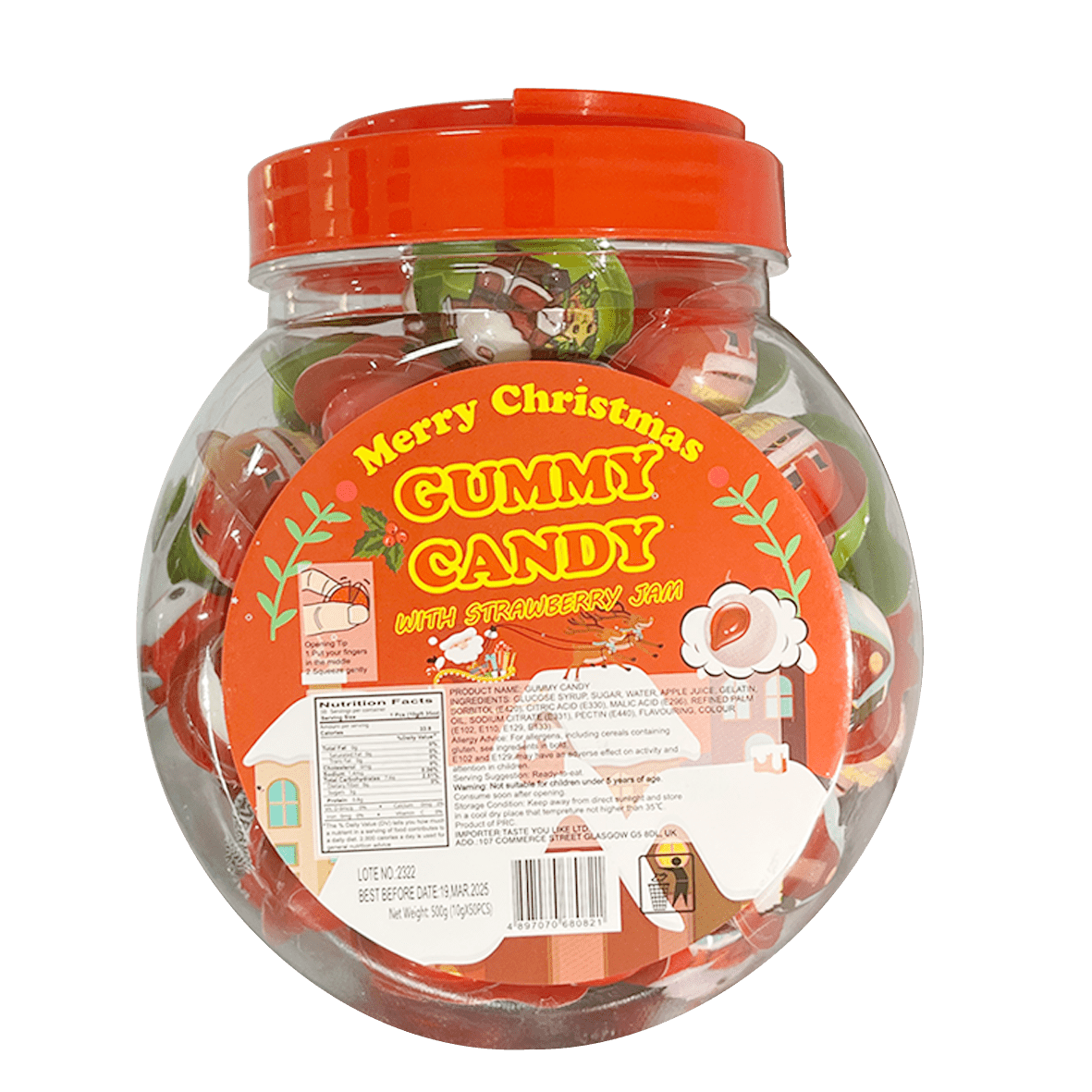 Gummy Candy Strawberry Jam 500g (Holiday Edition) - Candybase