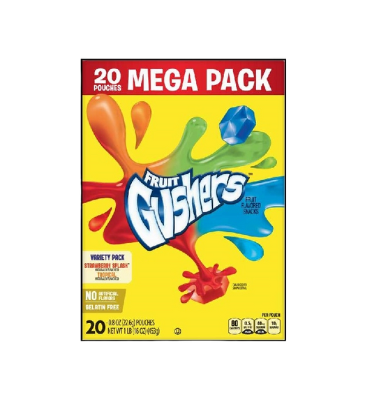 Gushers Strawberry Tropical Variety Pack 20s 16oz (453g)