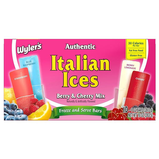 Wyler's Italian Ices Berry and Cherry Mix Freeze Pops 1oz (28.3g)