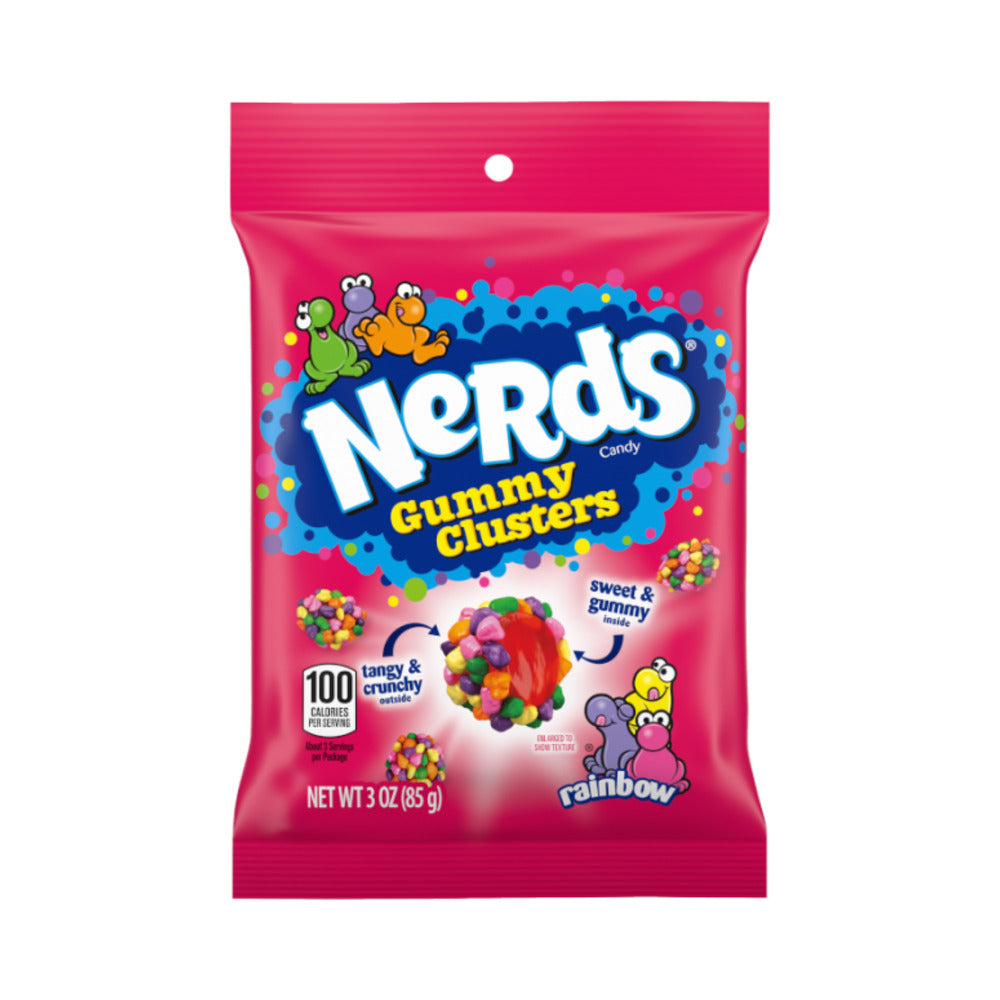 Nestle Nerds Clusters Gummy Rainbow Peg Bag 3oz (85g)