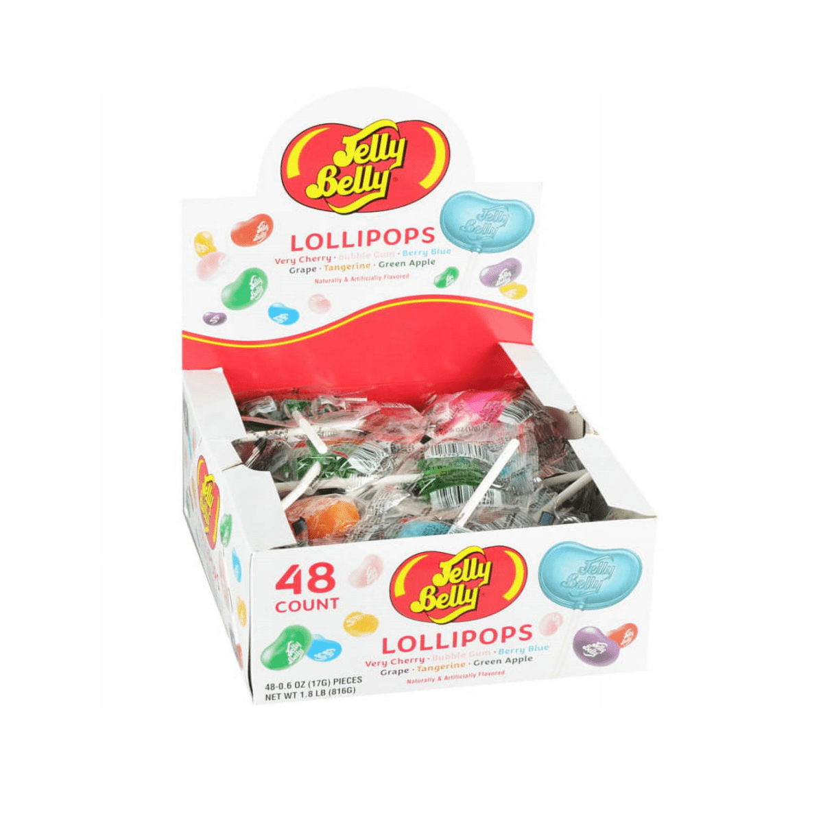 Jelly Belly Lollipops Assorted Flavours (48s) 0.6oz (17g) - Candybase