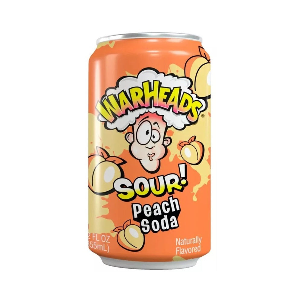 Warheads Peach Sour Soda 12oz (355ml)