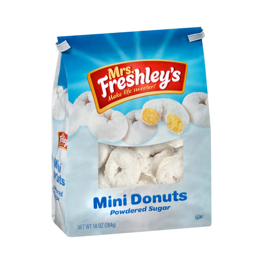 Mrs. Freshley's Powdered Sugar Mini Donut 10oz (284g)