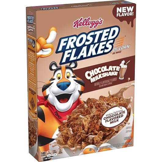 Kellogg’s Chocolate Milkshake Frosted Flakes Cereal 12.2oz (345g) - Candybase