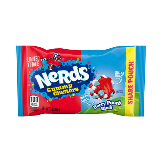 Nestle Nerds Gummy Clusters Berry Punch Rush Share Pack 3oz (85g)