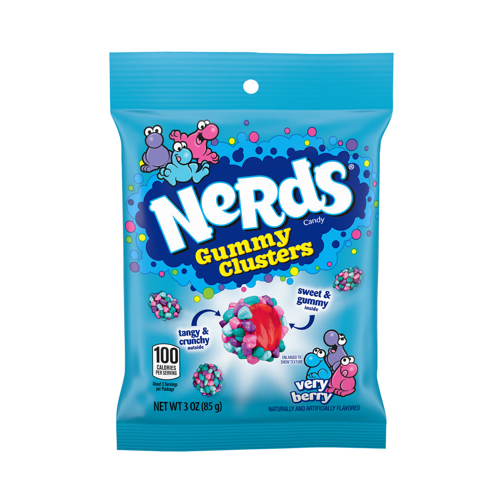 Nestle Nerds Clusters Gummy Verry Berry Peg Bag 3oz (85g)