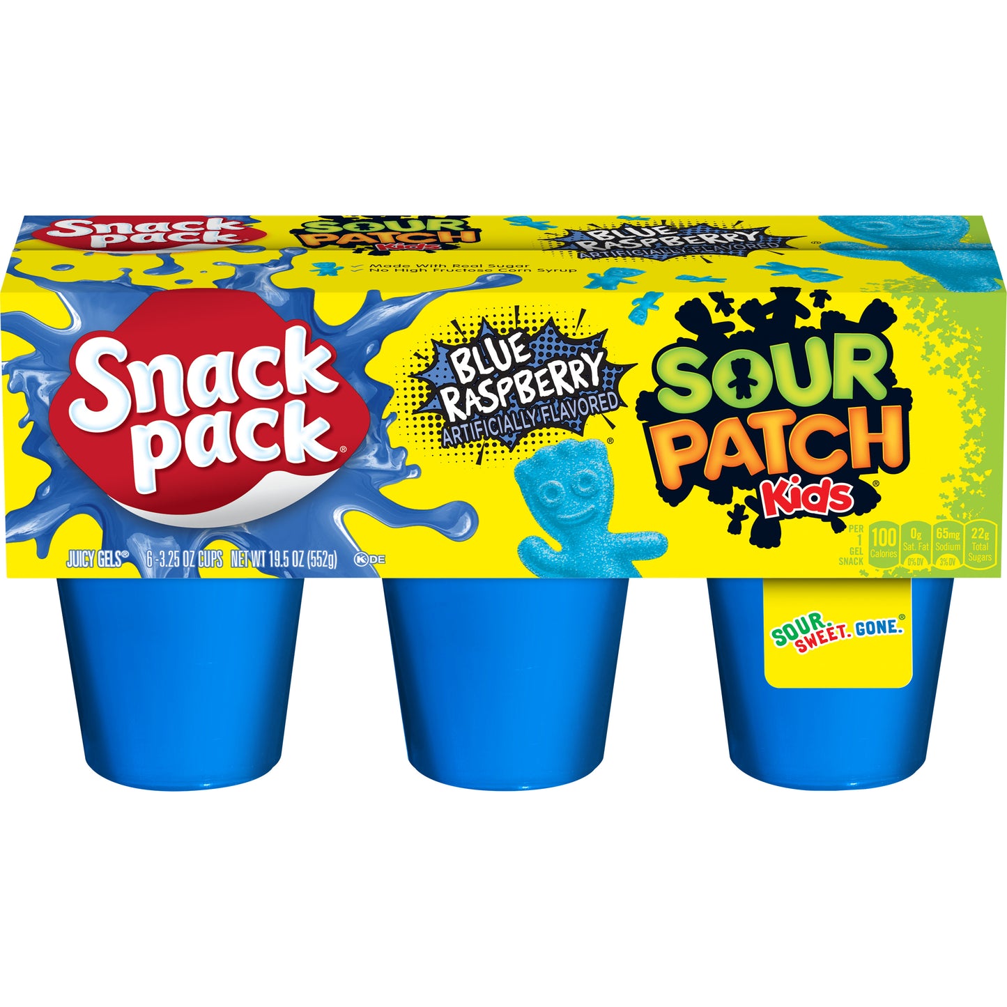 Snack Pack Sour Patch Gel Pack Blue Raspeberry 3.25oz (92g)