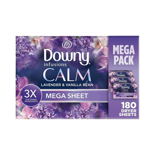 Downy Infusions Calm (Lavender & Vanilla Bean) Dryer Sheets 180's
