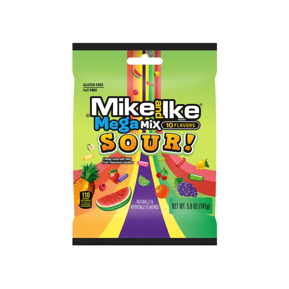 Mike & Ike Mega Mix Sour Peg Bag 5oz (141g) - Candybase