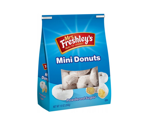 Mrs. Freshley's Powdered Sugar Mini Donut 10oz (284g)