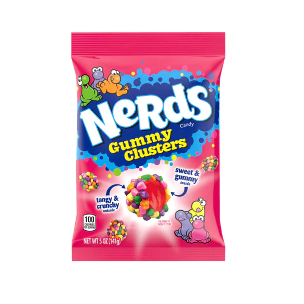 Nestle Nerds Clusters Gummy Rainbow Peg Bag 5oz (141g)