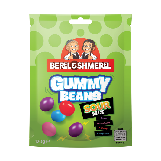 Berel & Shmerel Sour Gummy Beans Peg Bag 120g