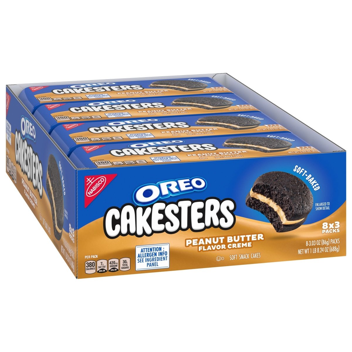 Oreo Cakesters Peanut Butter Flavour Soft Cakes 3pk 3.3oz (86g) - Candybase