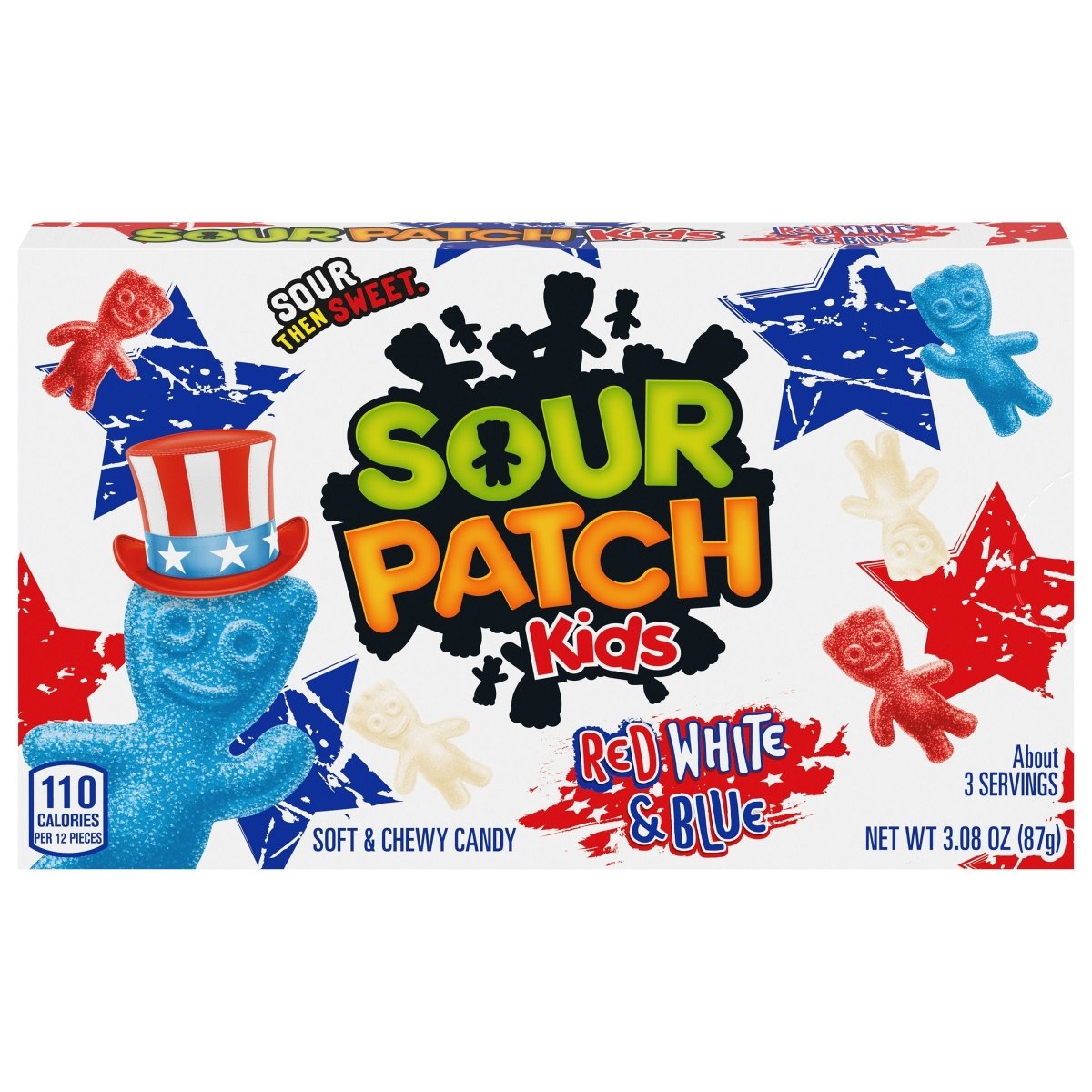 Sour Patch Kids Soft Candy Red White & Blue Theater Box 3.08oz (87g) - Candybase