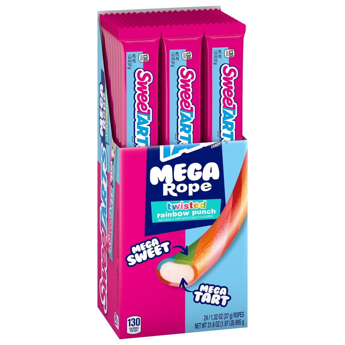 Sweetarts Mega Rope Twisted Rainbow Punch 1.32oz (37g) - Candybase