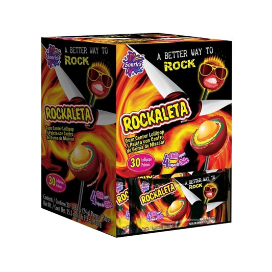 Sonrics Rockaleta Chilli Layered Gum Lollipop 0.84oz (24g)