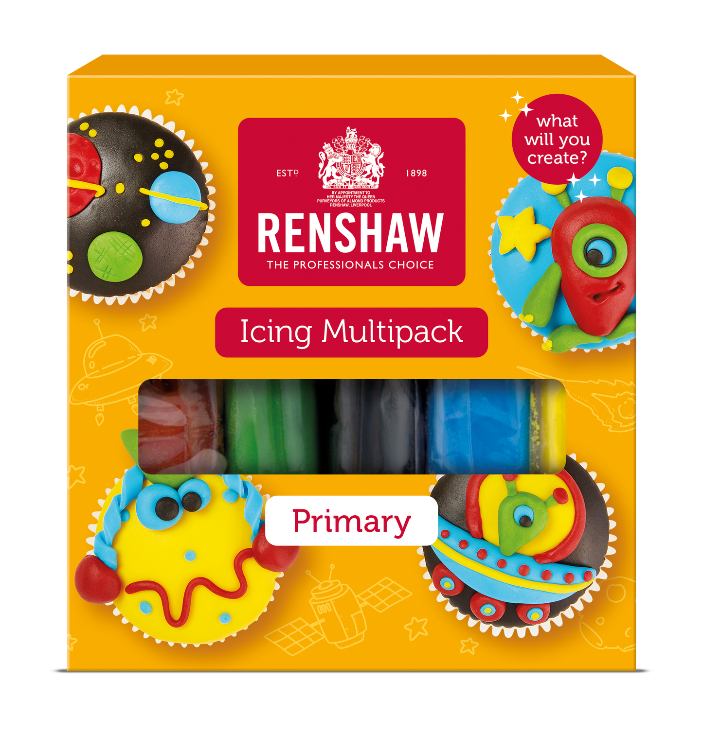Renshaw Primary Colours Multi Pack Icing 100g x 5