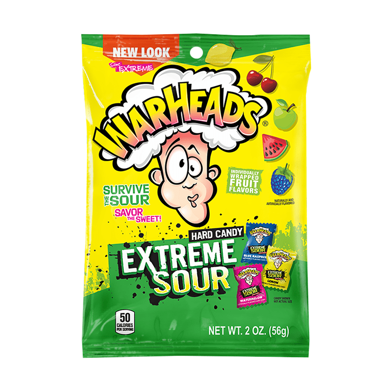 Warheads Extreme Sour Hard Candy Peg Bag 2oz (56g) - Candybase