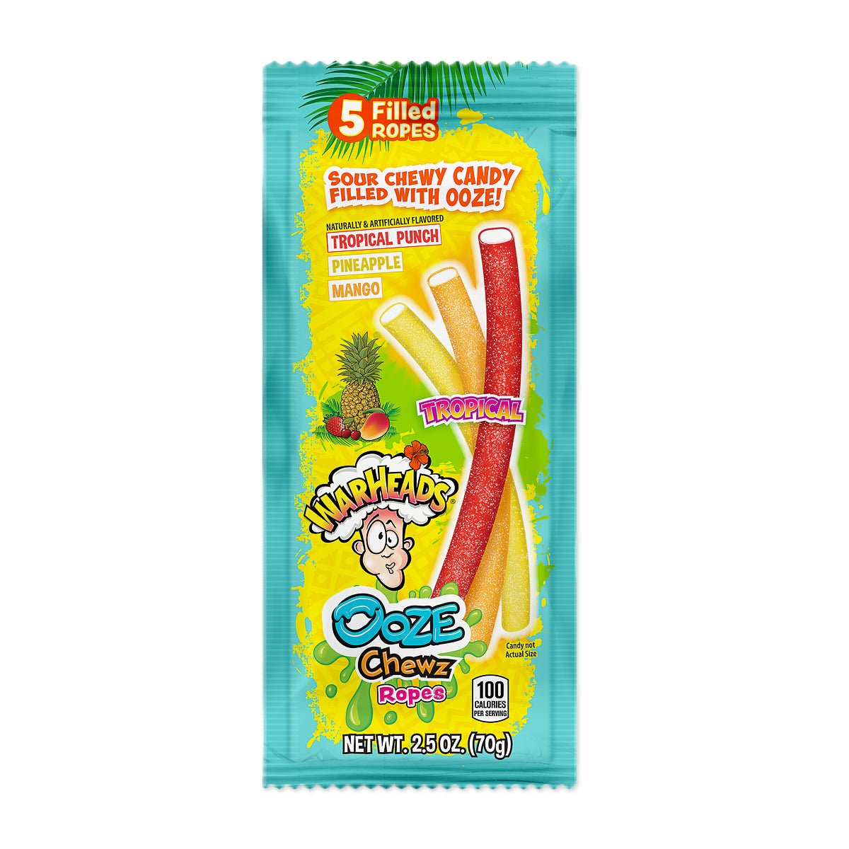 Warheads Ooze Chewz Tropical Ropes 2.5oz (70g) - Candybase