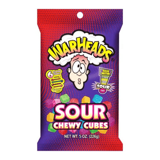 Warheads Sour Chewy Cubes Peg Bag 5oz (141g) - Candybase