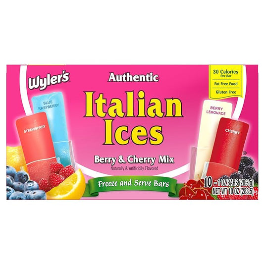 Wyler's Italian Ices Berry and Cherry Mix Freeze Pops 1oz (28.3g) - Candybase