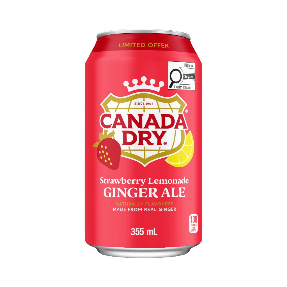 Canada Dry Strawberry & Lemonade Ginger Ale 12oz (355ml)