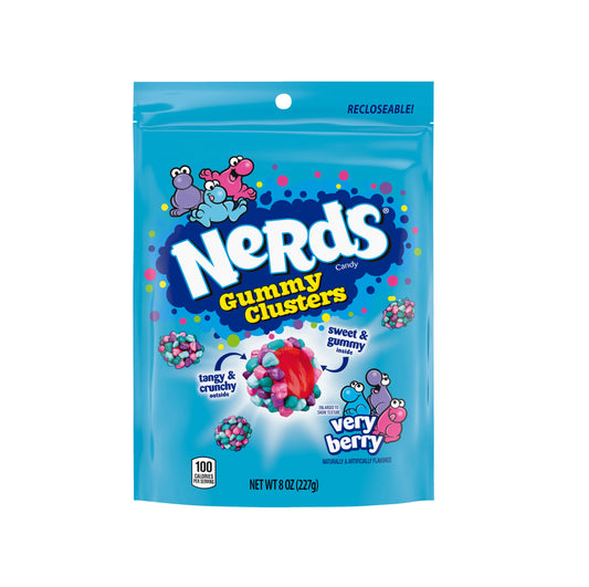 Nestle Nerds Clusters Gummy Very Berry Resealable Bag 8oz (226g)