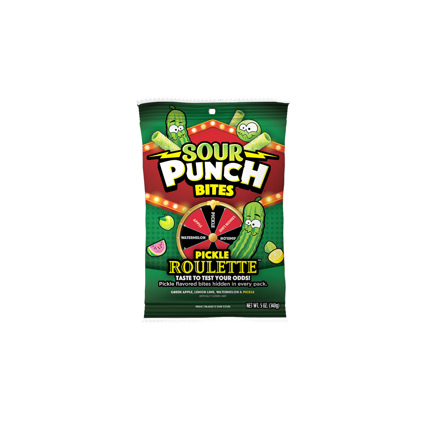 Sour Punch Pickle Roulette Peg Bag 5oz (140g)