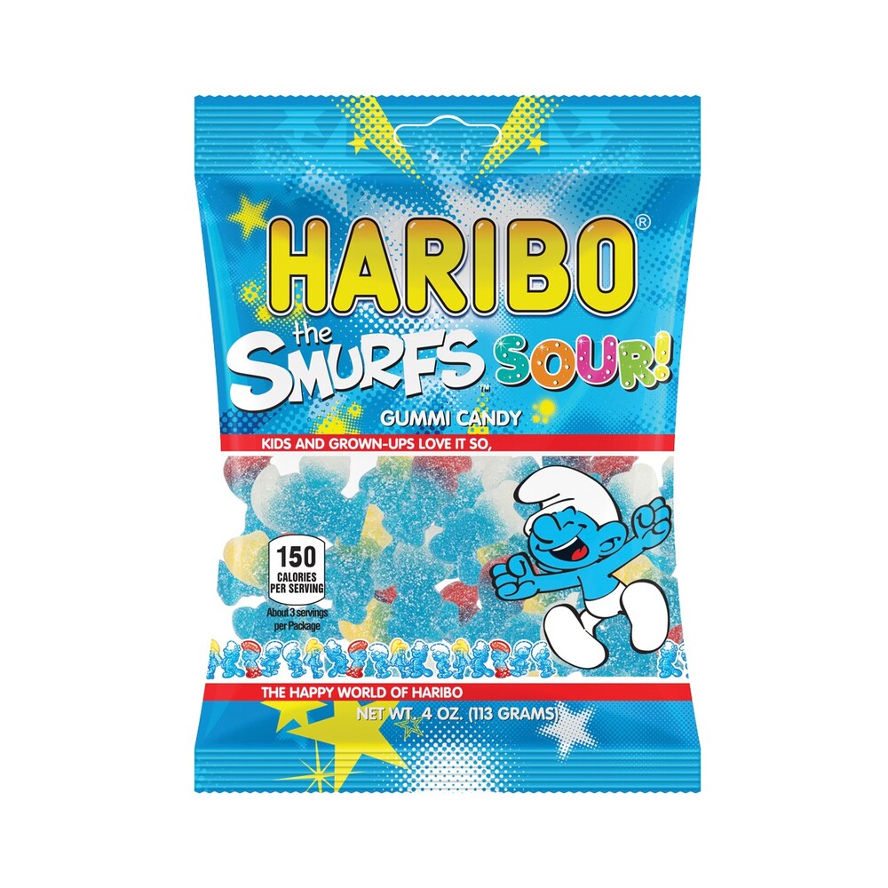 Haribo Peg Bag The Smurfs Sour 4 Oz (113g)