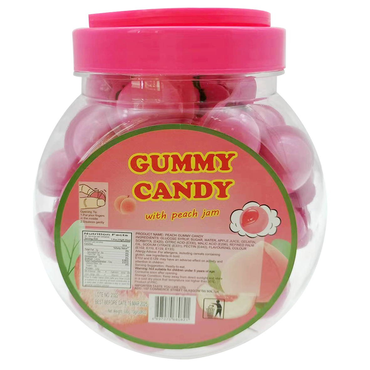 Gummy Candy Peach Jam 500g